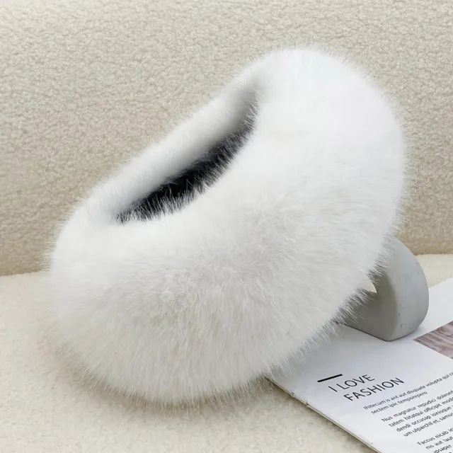 Autumn And Winter Fur No Topless Hat Hair Ring Fur Thickening White - Shop at LoveMi