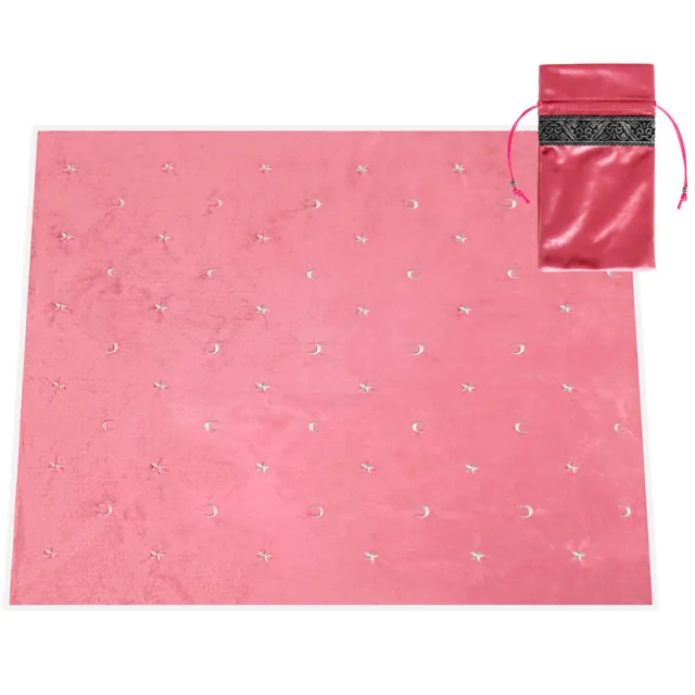Tarot Star Moon Embroidered Tablecloth Large Size 80cm Hot Pink Tablecloth Bag - Shop at LoveMi