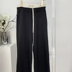 Women's Drawstring Wide-leg Sweatpants Loose Draggle-tail Trousers - Black - View 1