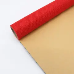 Self-adhesive Back Adhesive Linen Background Book Album Gift Box Packaging Wall Cloth Binding Counter Cloth Not Dry - Red - View 1