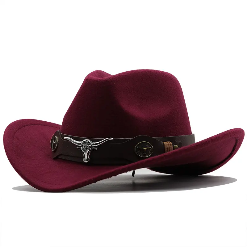 Fashion Woolen Western Denim Top Hat