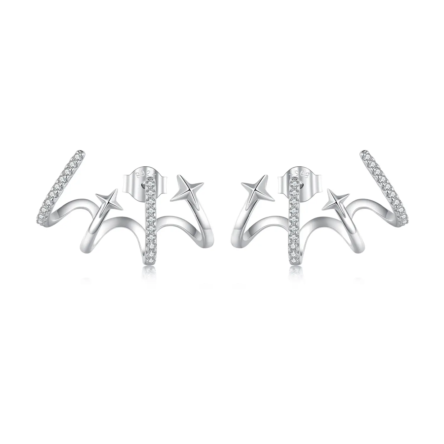 Simple Personality Multilayer Zircon Earrings Female