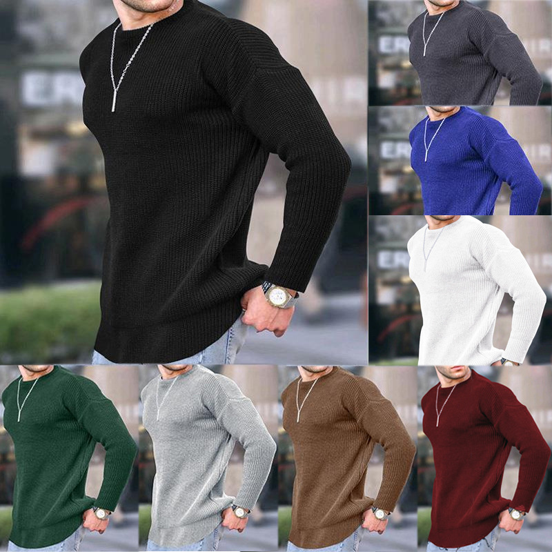 Title 2, Novo Top Casual Masculino de Tricô Liso, Moda E...