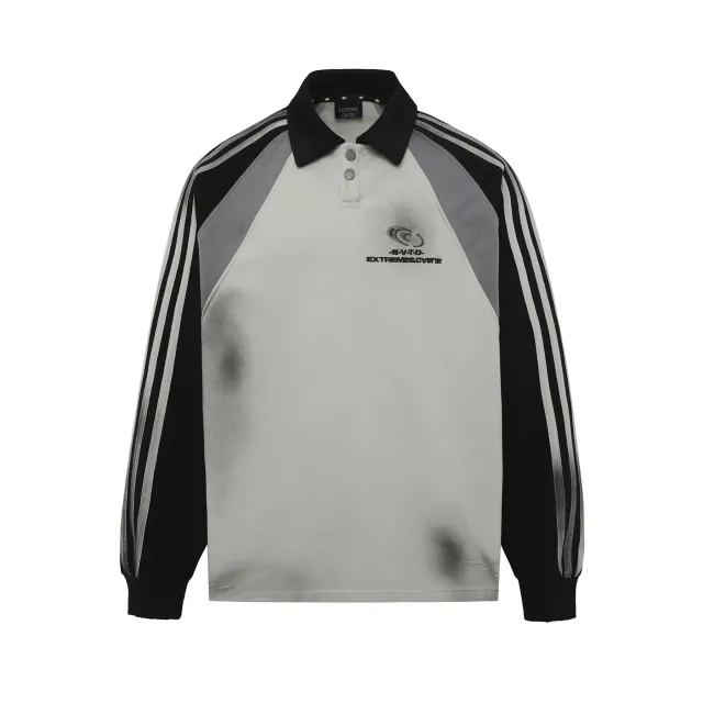 Street Distressed Color Matching Letters Long Sleeve Men's And Women's Tops Black - Shop at LoveMi