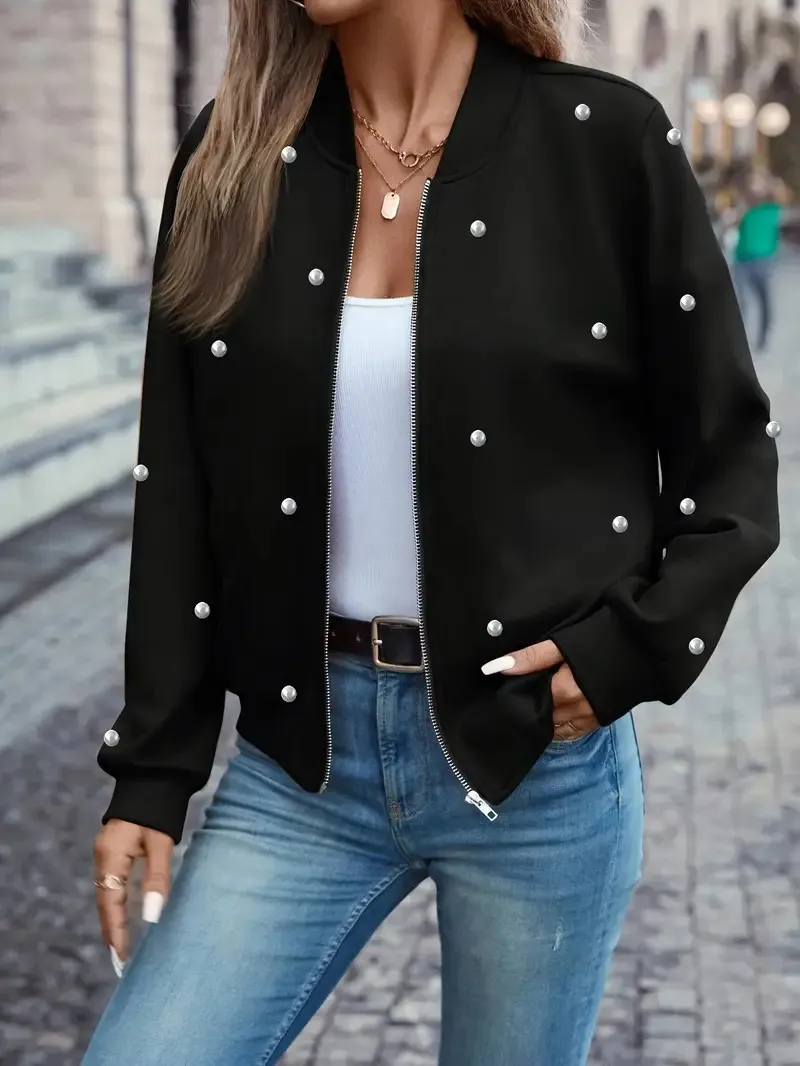 Zipper Jacket Small Thin Long-sleeved Top Colorful Printing - G114Z146