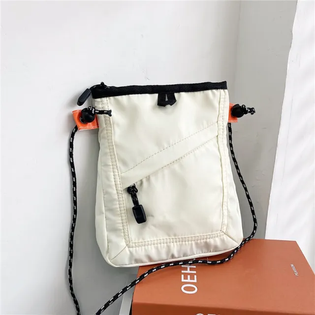 Mobile Phone For Students Japanese Ins Crossbody Canvas Bag White - Shop at LoveMi