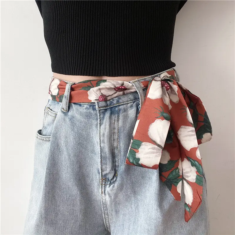 Fashionable Extra-Long Silk Scarf Belt