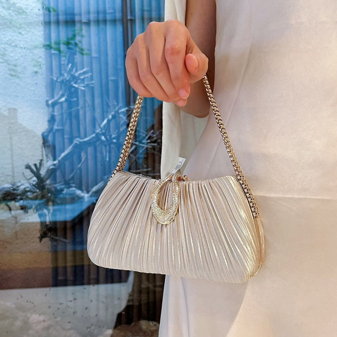 2025 New Satin Pleated Evening Bag For Women - Bags & Accessories