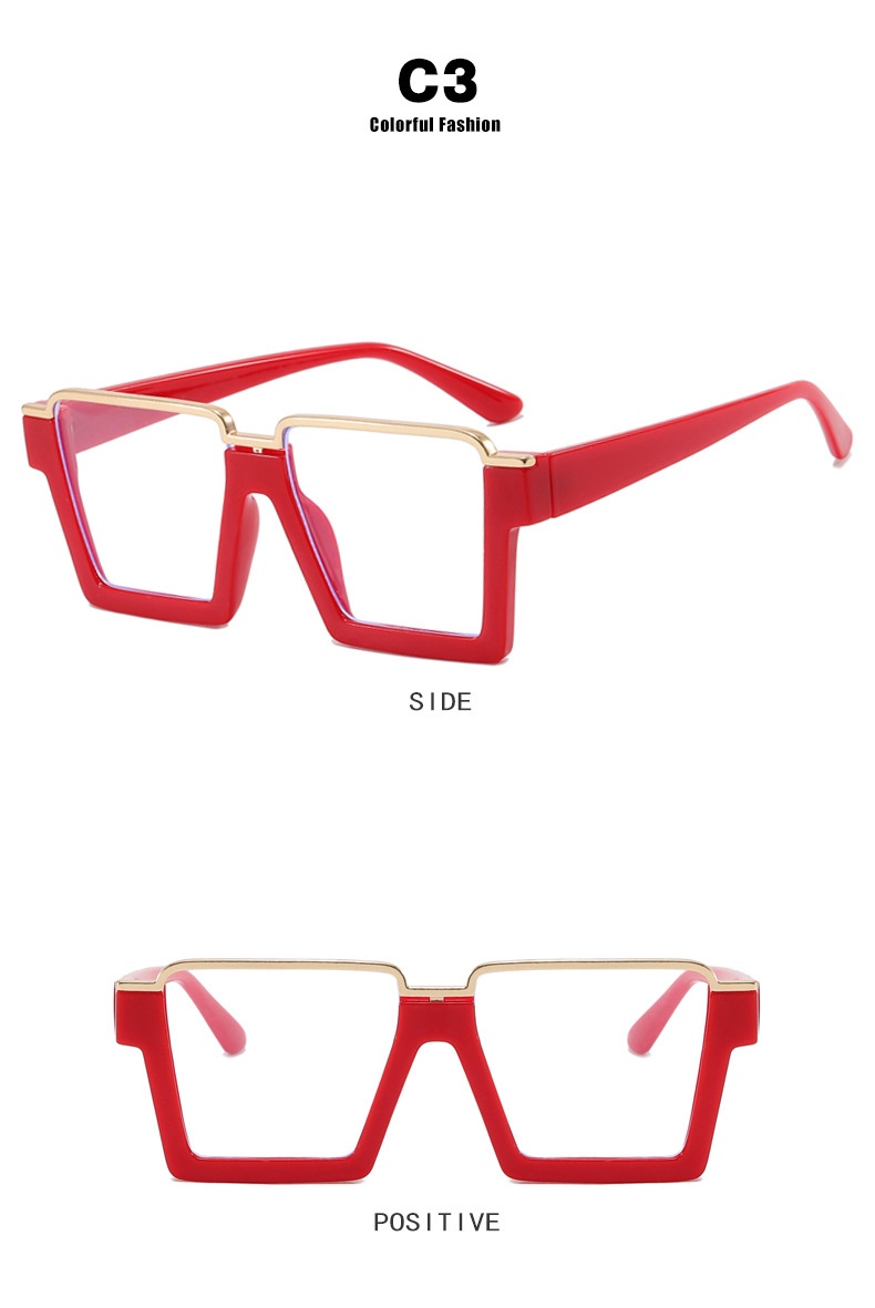 Retro Simple Versatile Artistic Lower Semi-rimless Square Plain Glasses - Image 2