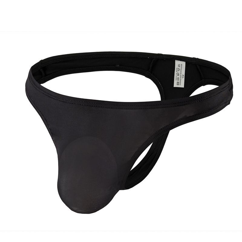 سروال داخلي رجالي بتصميم حرف T خصر منخفض من حرير بارد قابل للتنفس