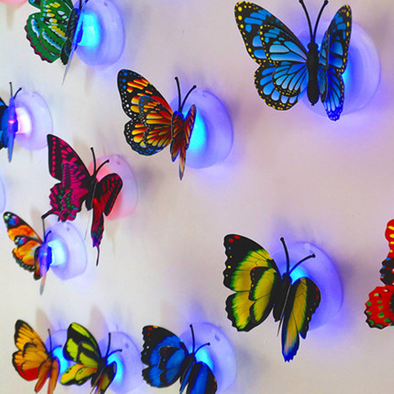 3D single-layer stereo butterfly wall stickers LED