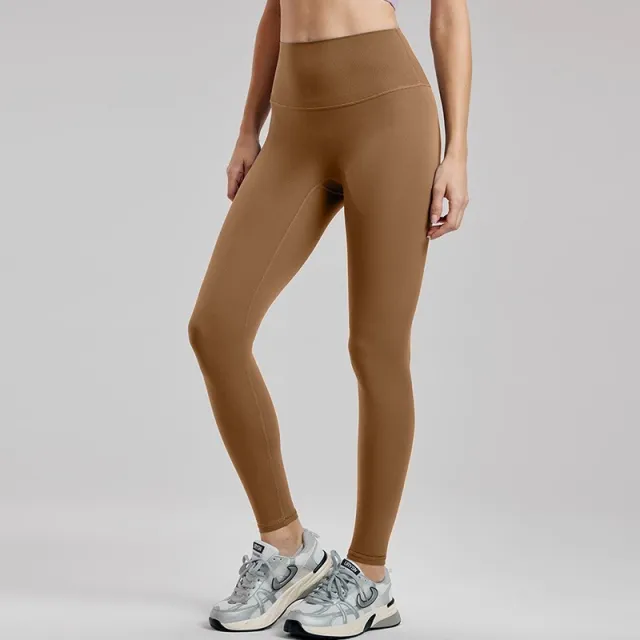 Skin friendly High waisted Tummy control Fitness Leggings Cocoa Color - Shop at LoveMi