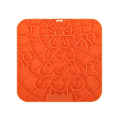 Pet Licking Mat Slow Food Tableware Bowl Suction Cup Anti-choke - Christmas Style Orange - View 1