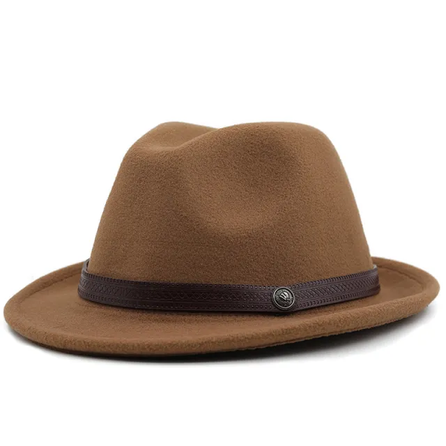 Western Cowboy Hat Wide Brim Curling Sun Shade Khaki - Shop at LoveMi