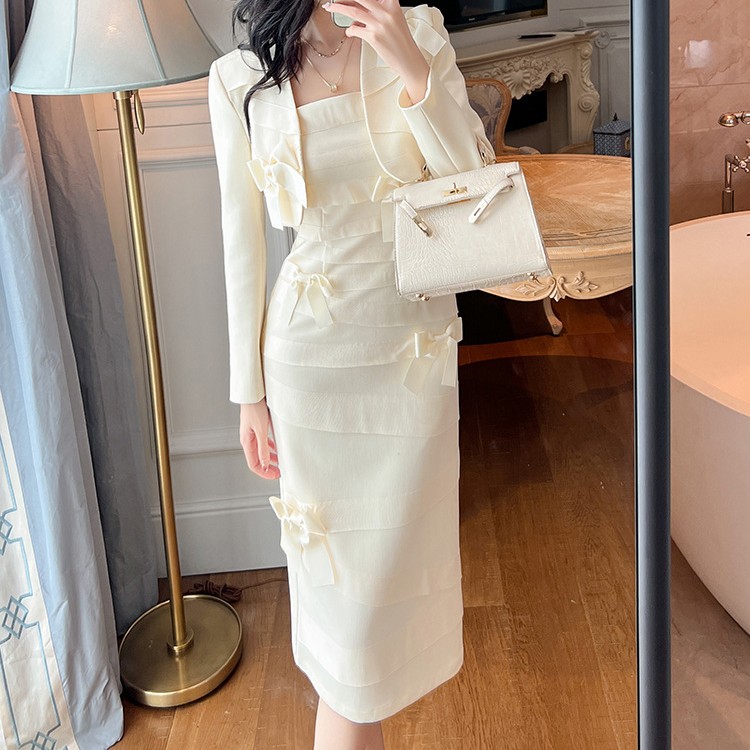 Classic Style Bow Design Short Suit Coat