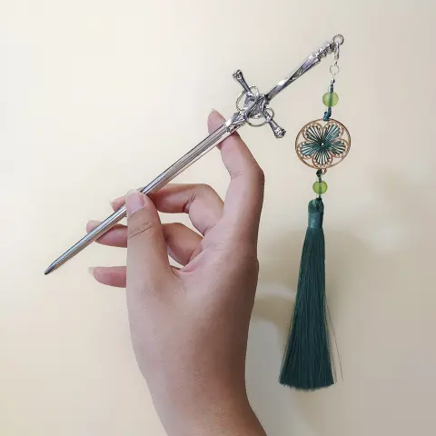 Sword Hairpin Tassel Updo Ancient Style Han Chinese Clothing
