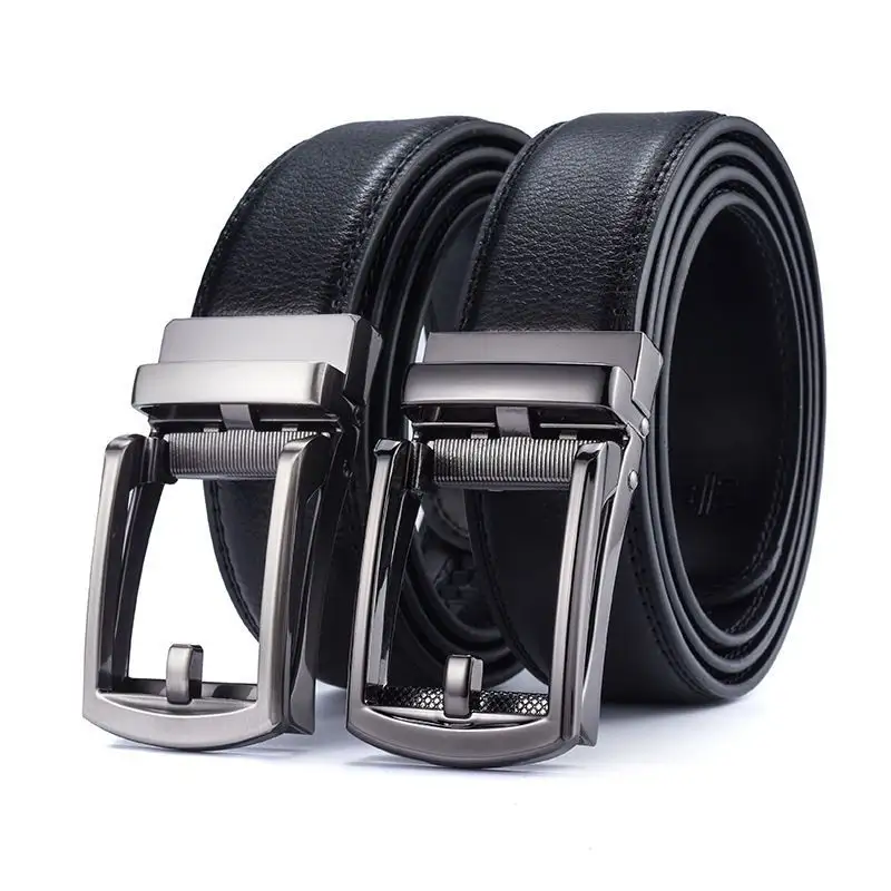 Mens Automatic Buckle Two-layer Cowhide Fashion Belt