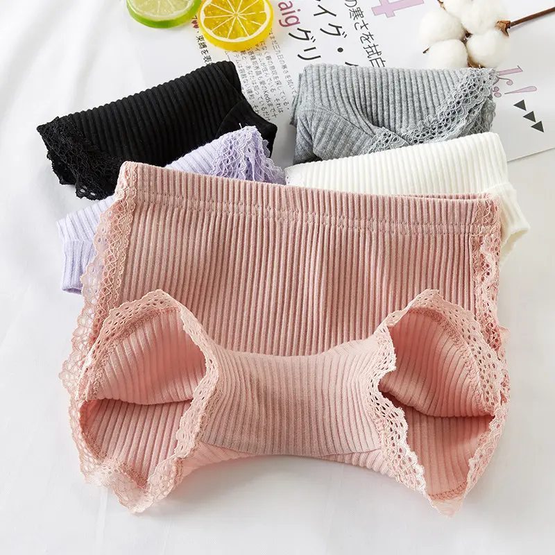 Anti-Exposure Crotch-Lined Pure Cotton Lace Summer Girls