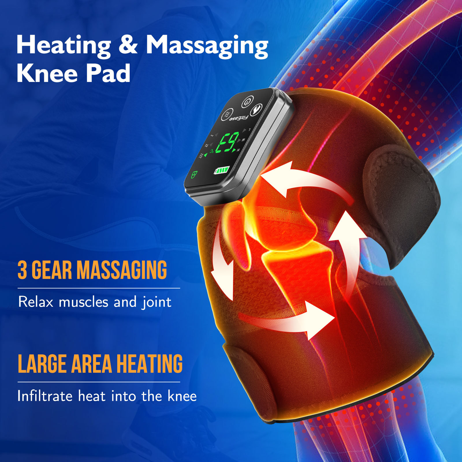 Title 10, Intelligent Heating Vibration Massage Kneecap S...