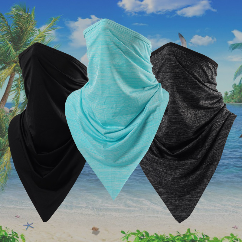 Ice Silk Cycling Fixture Mask Half Face Sun Protection Fishing Face And Neck Protection Triangular Binder Men And Women
