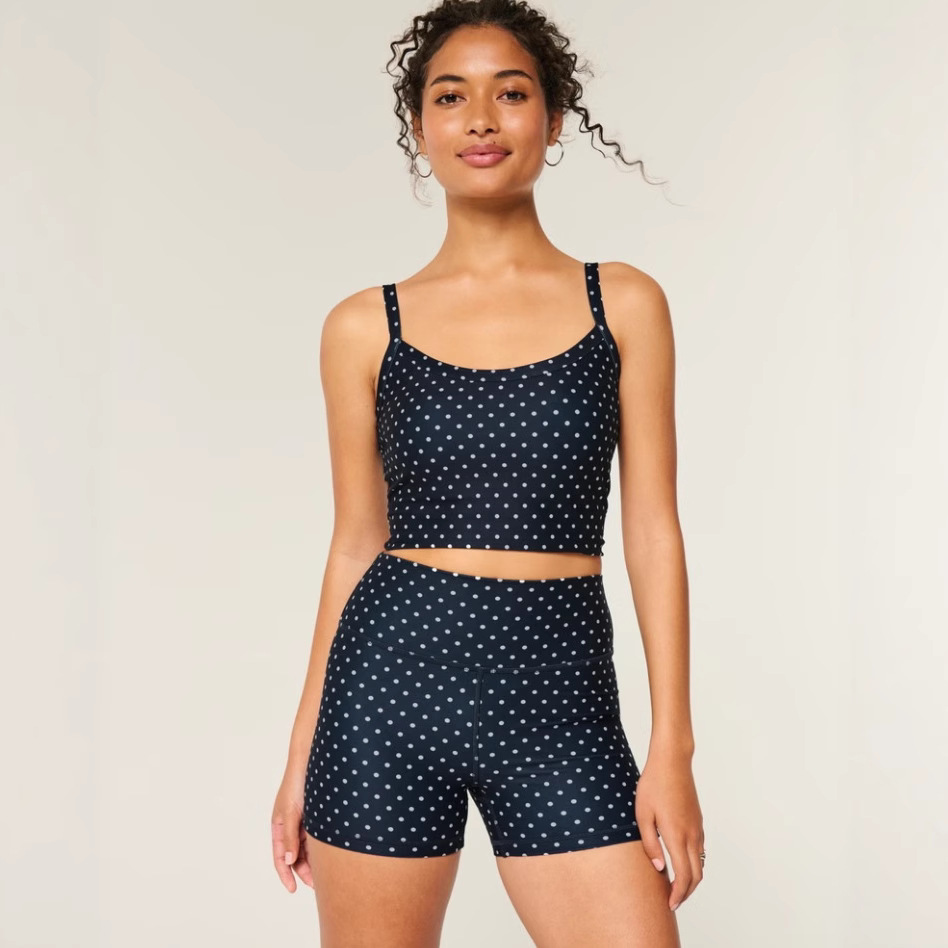 Ladies Home Leisure Suit Polka Dot Print Casual Suspender Top Shorts Suit Blue - Shop at LoveMi