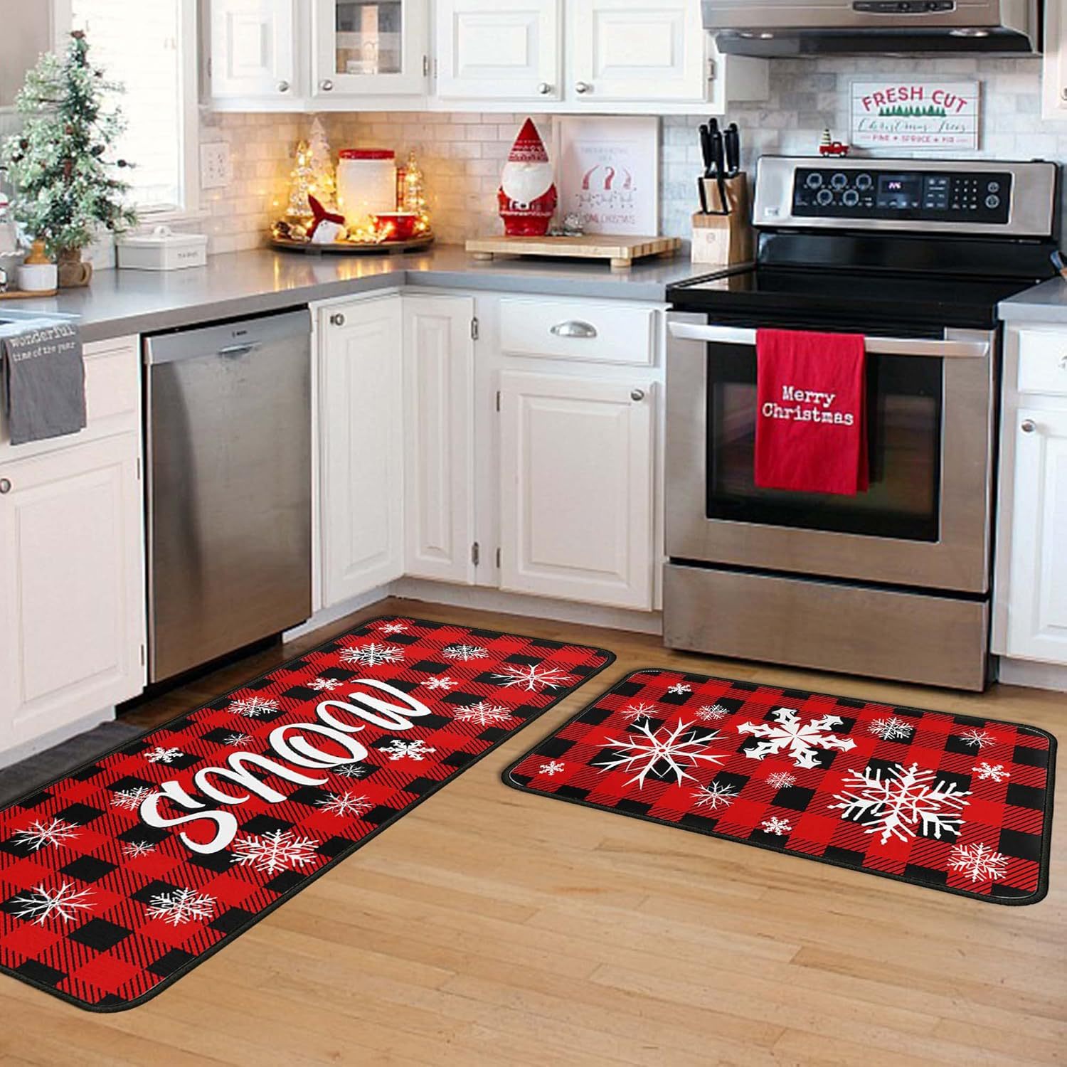 Title 6, Christmas Strip Kitchen Pad Household Wear-resi...