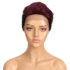 Front Lace Wig All Real Hair Short Headgear - Dya1B99J - View 1