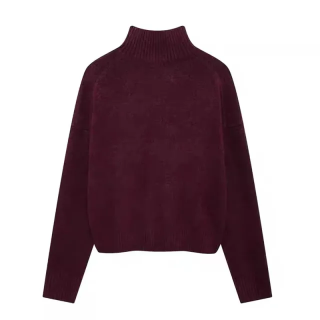 Temperamentally Soft Stand Collar Sweater Red - Shop at LoveMi