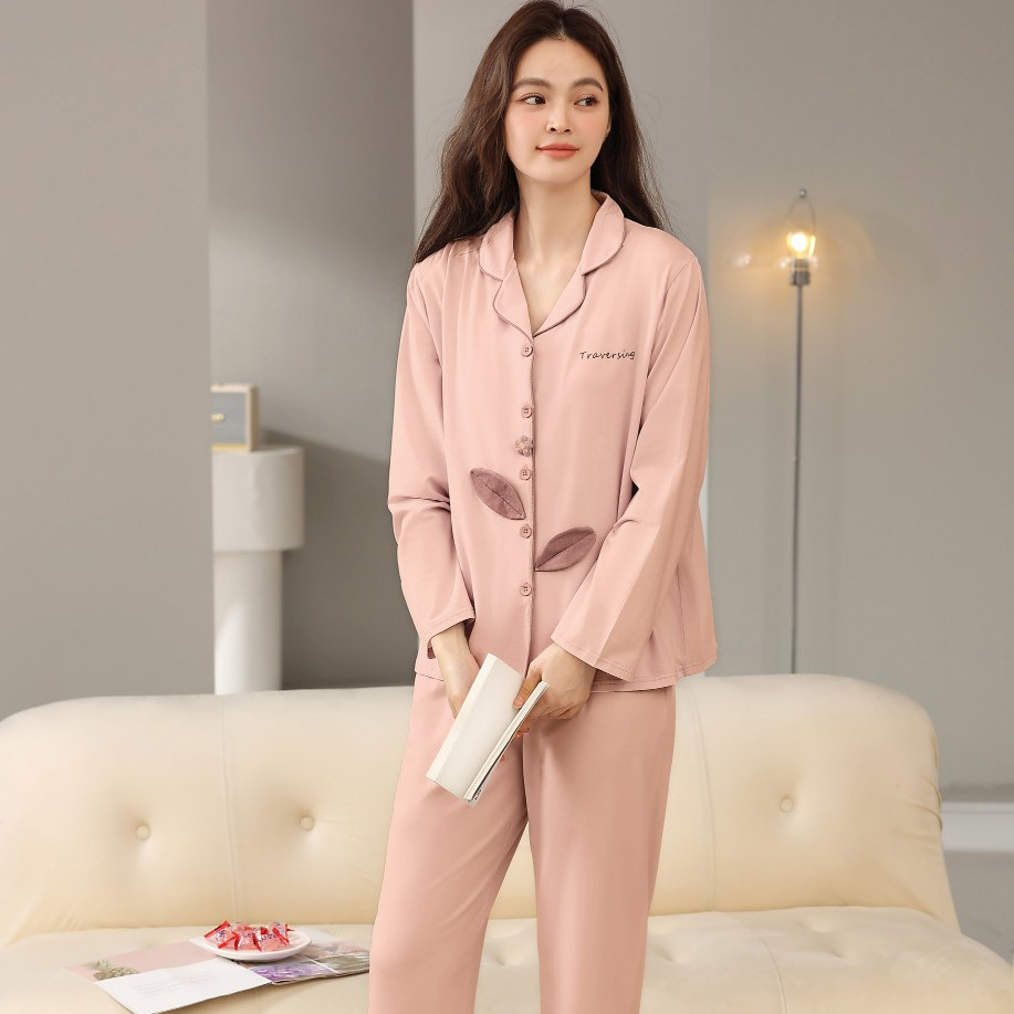 Women's Long-sleeved Cardigan Pajamas Home Wear