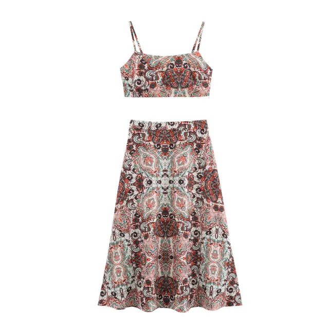 Printed Vacation Style Printed Two piece Sling Set - Shop at LoveMi