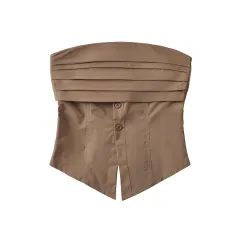 Summer New Women's Fashion Slim Vest - Coffee - View 1