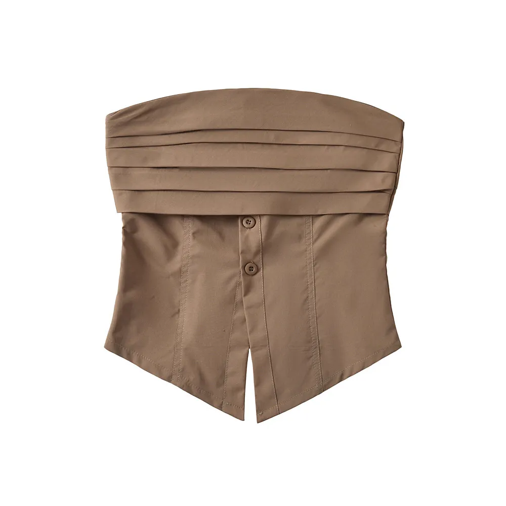 Summer New Women's Fashion Slim Vest - Coffee
