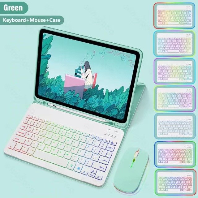 Ipad Protective Case Luminous Bluetooth Keyboard Leather Sheath - Image 16