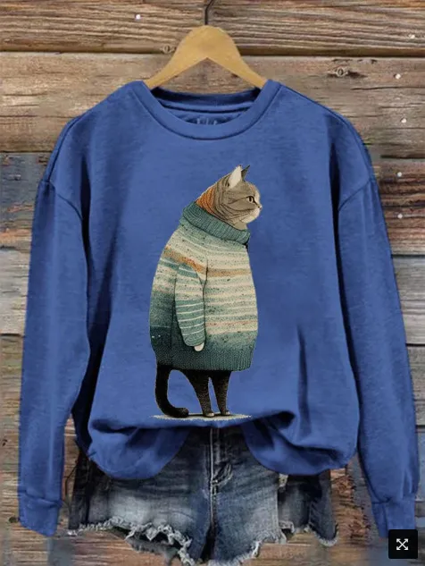 Women's Clothing Fashion Loose 3D Digital Printing Sweater Cz102 - Shop at LoveMi