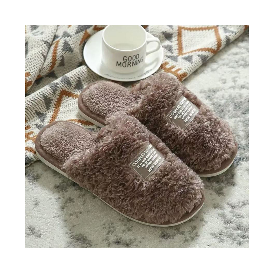 Home Cotton Slippers Floor Slippers Winter Indoor Warm Quiet Slippers