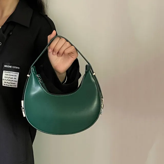 All match Twist Lock Crescent Shaped Shoulder Handbag Green - Shop at LoveMi