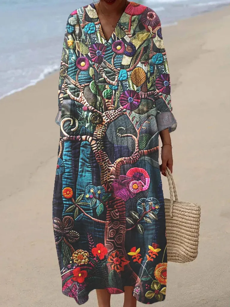 Holiday Long Sleeve Shirt Dress Women's Casual - Bj182E02340-L