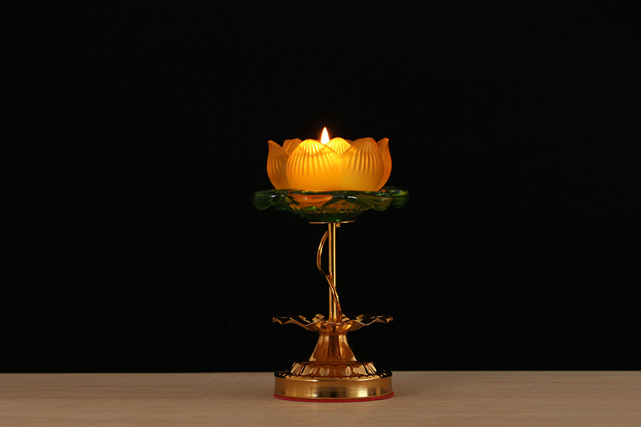 Title 2, High-foot Glass Alloy Lotus Holder Candlestick ...