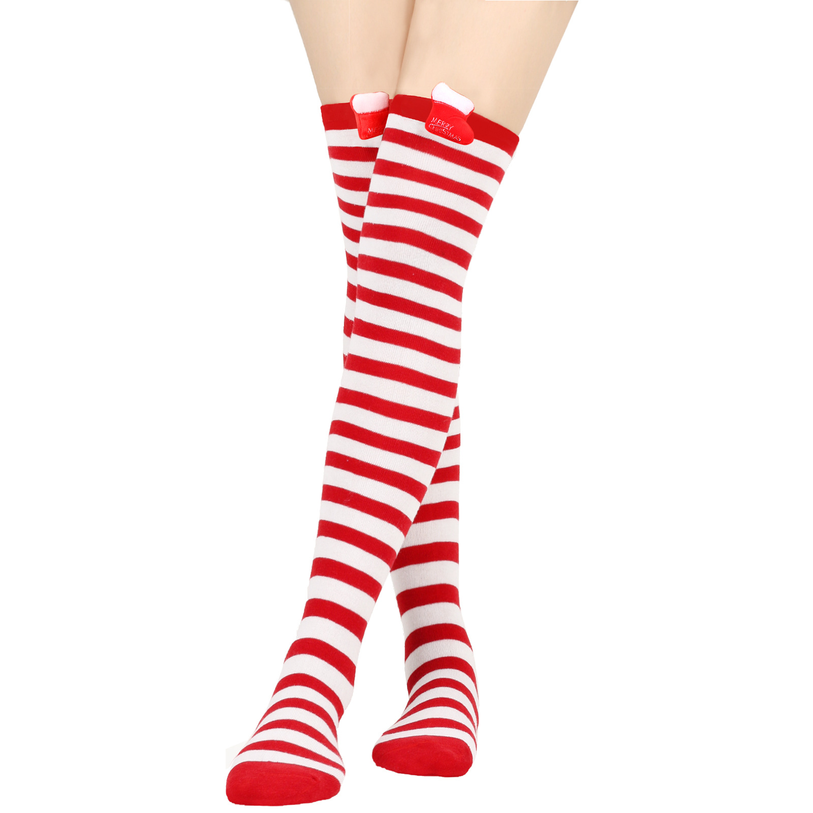 Red And White Striped Boots