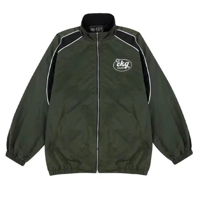 Men's And Women's Fashion Retro Stand Collar Sports Jacket Tan - Shop at LoveMi