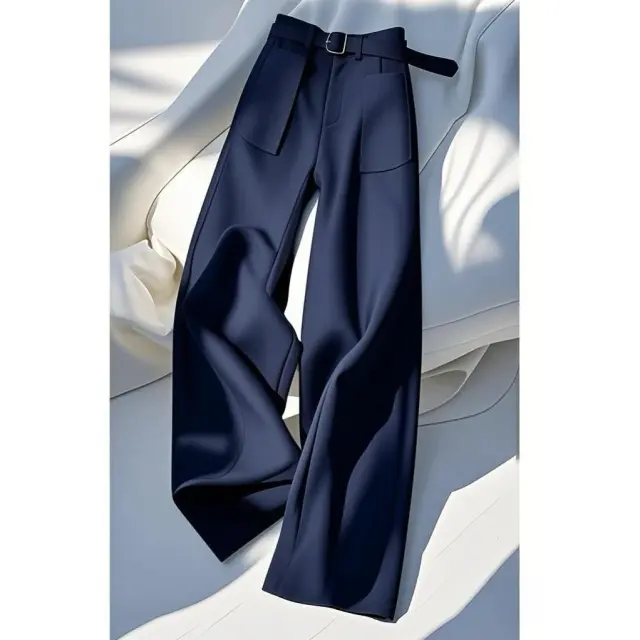 Western Style Women's Clothing Super Hot All match Casual Pants Dark Blue - Shop at LoveMi
