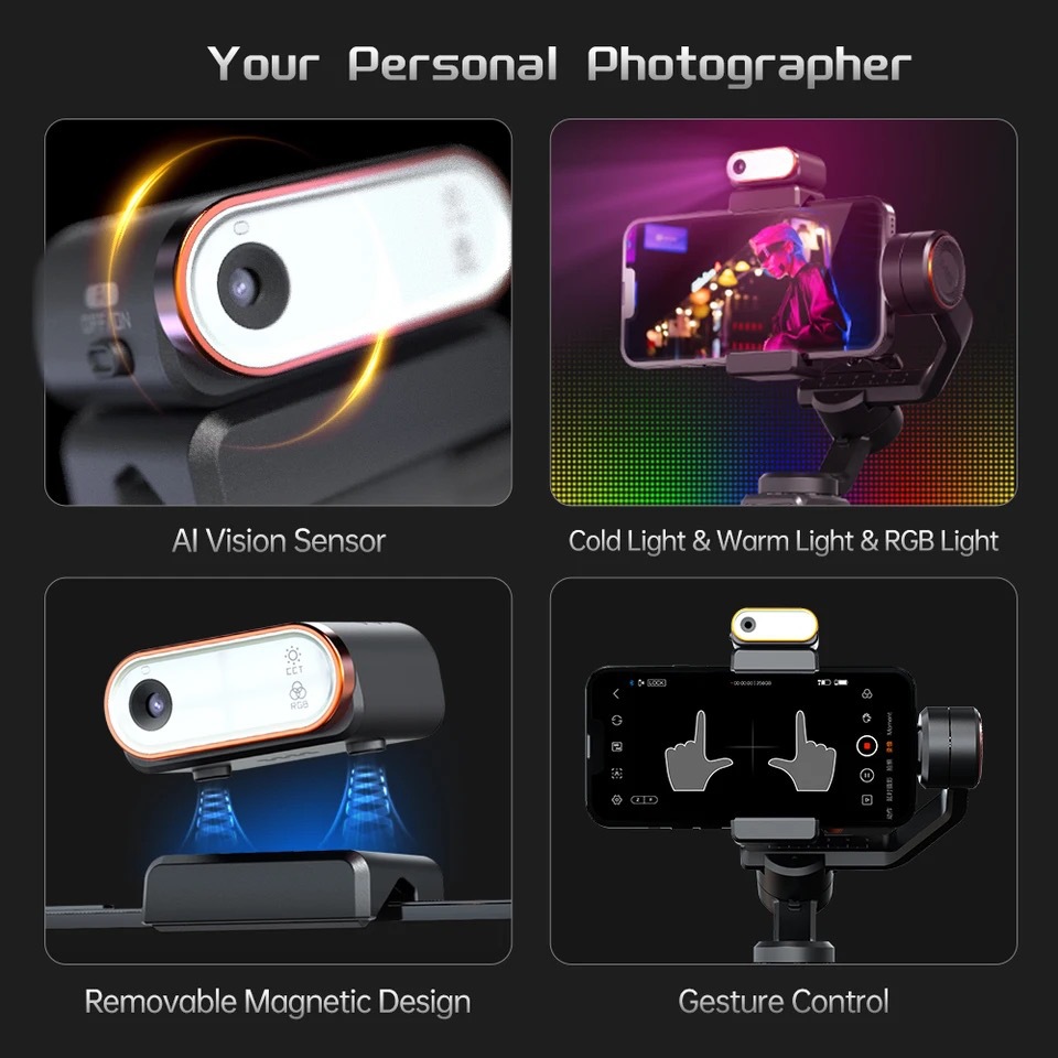 AI Face And Shooting Fill Light Vlog Three-axis Stabler - Image 6