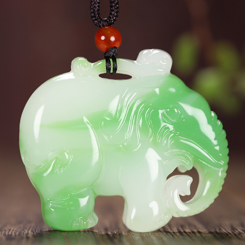 Jade Mat Outer Mongolia Elephant Pendant Hetian Jade Color