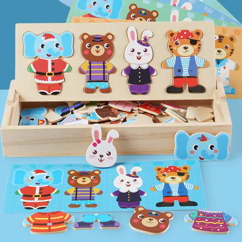 Wooden Little Animal Dress-Up Puzzle