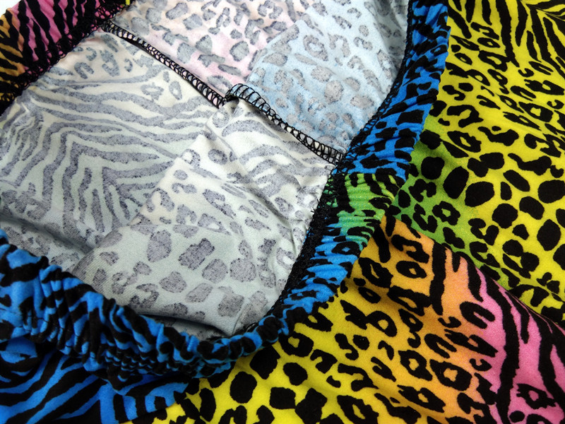 Title 19, Leggings femininas com estampa de leopardo neon...