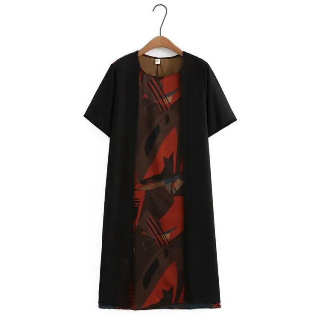 Dress False Two piece Suit Elegant Chiffon Orange - Shop at LoveMi