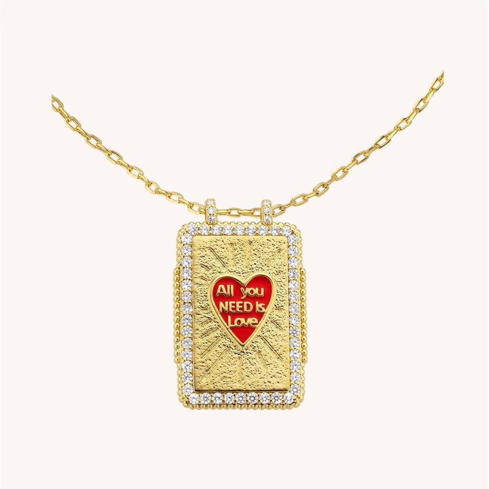 Large Square Pendant Tarot Necklace Female Rainbow Sun