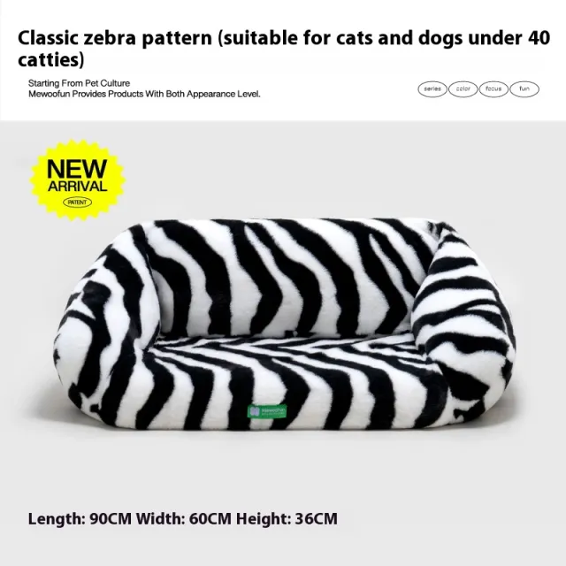 Winter Warm Sofa Cat Nest Cat Sofa Large Dog Nest Bed Removable And Washable Classic Zebra Stripes - Shop at LoveMi