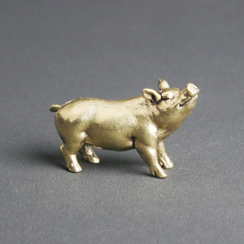 Title 2, Solid Brass Zodiac Pig Tea Pet Ornaments