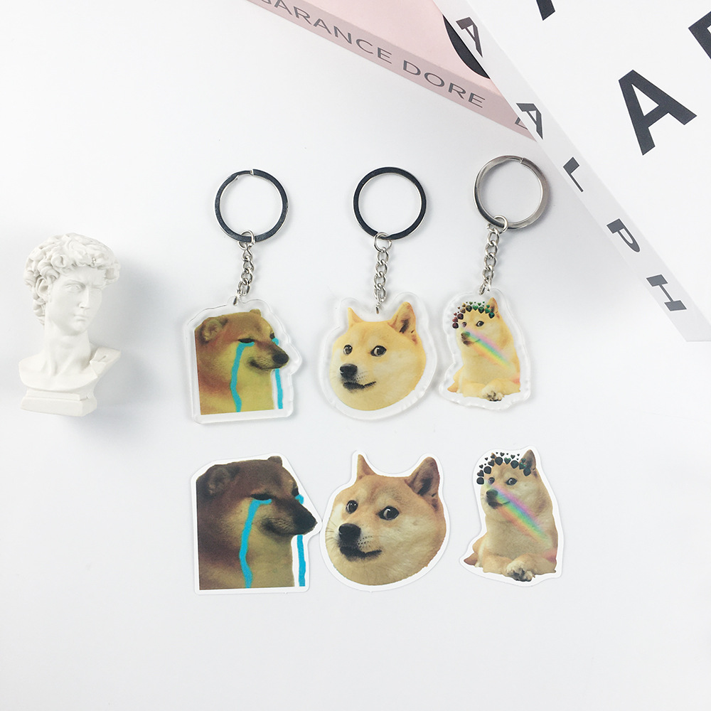 Title 2, Cartoon Cute Dog Crying Acrylic Transparent Key...